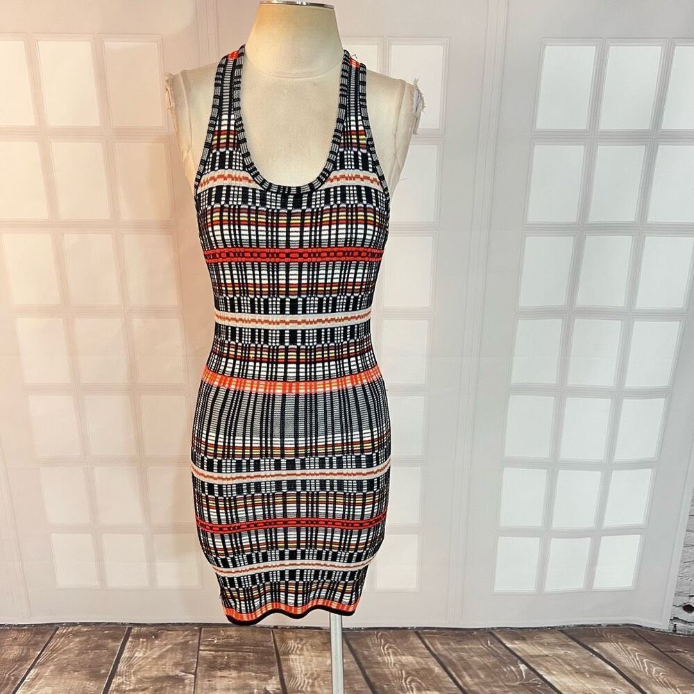 Ronny Kobo knit bodycon racer back mini dress size small